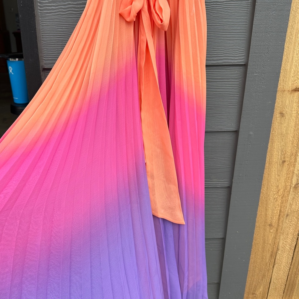 Taylor Orange and Pink Sleeveless Maxi Dress - Picture 2 of 4